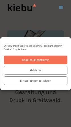 Vorschau der mobilen Webseite kiebu.de, Kiebu-Druck GmbH
