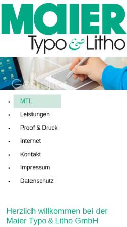 Vorschau der mobilen Webseite www.maier-tl.de, Maier Typo & Litho GmbH