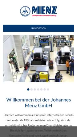 Vorschau der mobilen Webseite www.johannesmenz.de, Johannes Menz GmbH