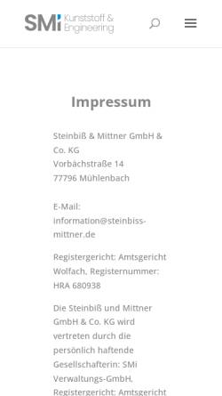 Vorschau der mobilen Webseite www.smi-kunststofftechnik.de, SMi-Kunststofftechnik