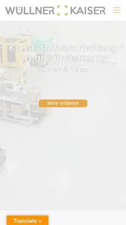 Vorschau der mobilen Webseite www.wuellner-kaiser.de, Wüllner + Kaiser GmbH & Co. KG