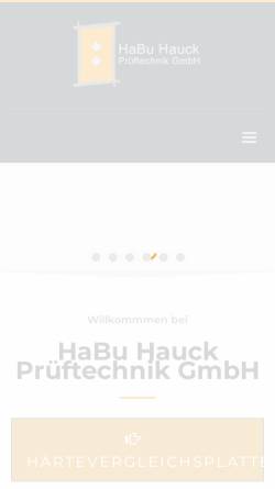 Vorschau der mobilen Webseite www.habu-prueftechnik.de, Hauck Buchmann Prüftechnik GmbH