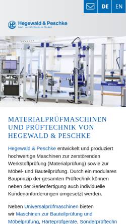 Vorschau der mobilen Webseite www.hegewald-peschke.de, Hegewald & Peschke Mess- und Prueftechnik GmbH