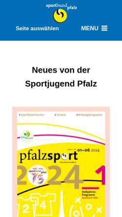 Vorschau der mobilen Webseite www.sportjugend-pfalz.de, Sportjugend Pfalz