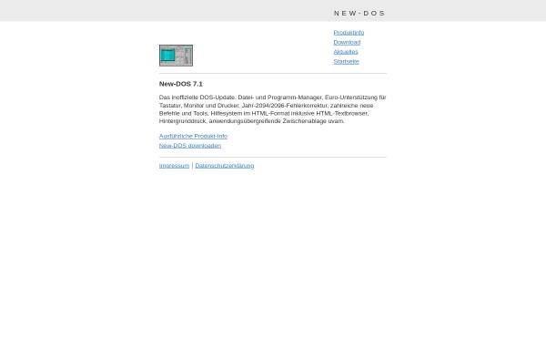 Vorschau von www.newdos.de, New-DOS - Das inoffizielle DOS-Update