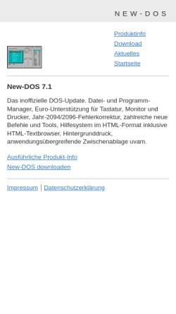 Vorschau der mobilen Webseite www.newdos.de, New-DOS - Das inoffizielle DOS-Update