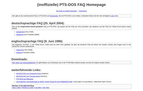 PTS-DOS FAQ Homepage