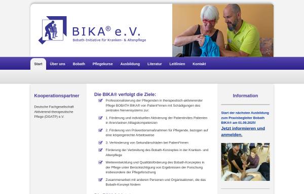 Vorschau von www.bika.de, Bobath Initiative für Kranken- und Altenpflege e.V. (BIKA)