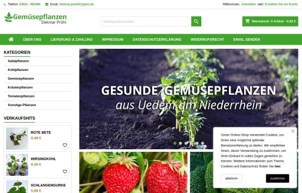 Vorschau von www.gemuese-pflanzen.de, Gartenbaubetrieb Dietmar Pröhl