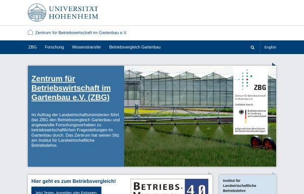 Vorschau von www.zbg.uni-hannover.de, Zentrum für Betriebswirtschaft im Gartenbau e.V.