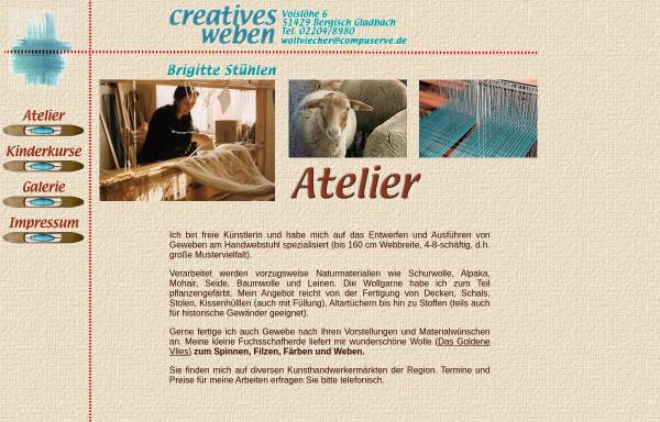 Vorschau von www.creatives-weben.de, Gitte Stühlen - Creatives Weben