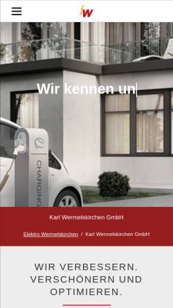 Vorschau der mobilen Webseite www.elektro-wermelskirchen.de, Karl Wermelskirchen GmbH