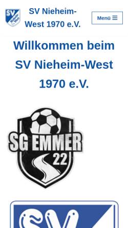 Vorschau der mobilen Webseite www.nieheim-west.de, SV Nieheim-West
