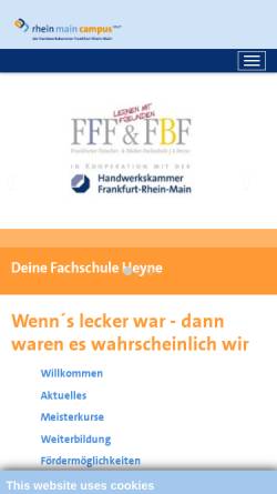 Vorschau der mobilen Webseite www.fachschule-heyne.de, Fachschule J.A. Heyne