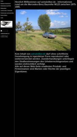 Vorschau der mobilen Webseite www.astralsilber.de, Mercedes-Benz W123 auf astralsilber.de
