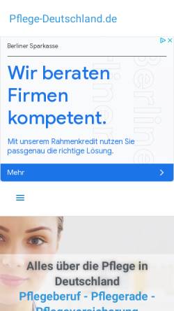 Vorschau der mobilen Webseite www.pflege-deutschland.de, Pflege Deutschland