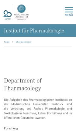 Vorschau der mobilen Webseite www2.i-med.ac.at, Pharmainformation