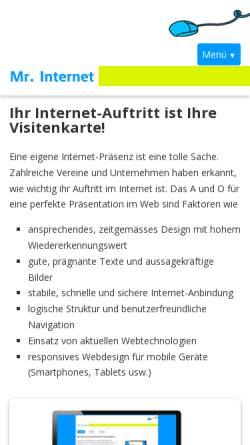 Vorschau der mobilen Webseite www.mr-internet.ch, Mr. Internet Heinz Ernst