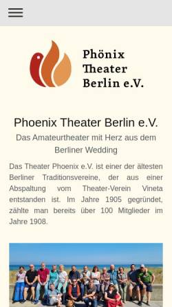Vorschau der mobilen Webseite www.phoenix-theater-ev.de, Amateurtheater Phönix e. V.