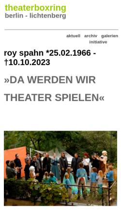 Vorschau der mobilen Webseite www.theaterboxring.de, Theaterboxring