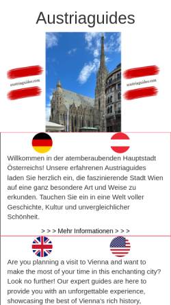 Vorschau der mobilen Webseite www.austriaguides.com, Austriaguides - Fremdenführer aus Wien