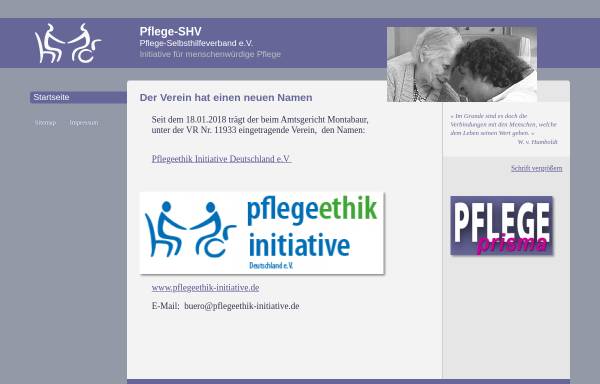 Vorschau von www.pflege-shv.de, Pflege-Selbsthilfeverband e.V.