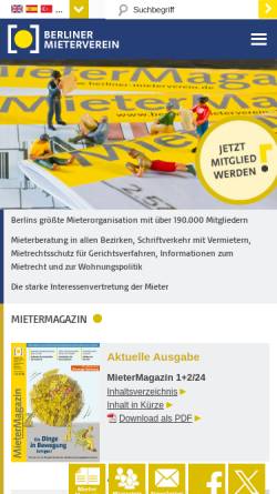 Vorschau der mobilen Webseite www.berliner-mieterverein.de, Mietermagazin online - Berliner Mieterverein e.V.