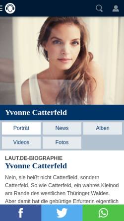 Vorschau der mobilen Webseite www.laut.de, Yvonne Catterfeld (Porträt)