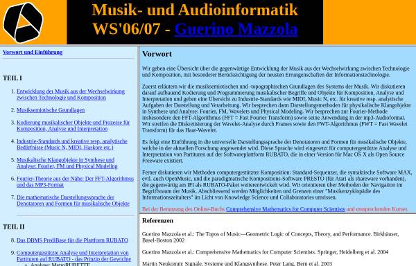 Vorschau von www.encyclospace.org, Musik und Informationstechnologie