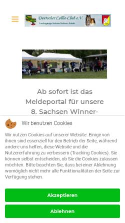 Vorschau der mobilen Webseite www.deutscher-collie-club.de, Deutscher Collie-Club