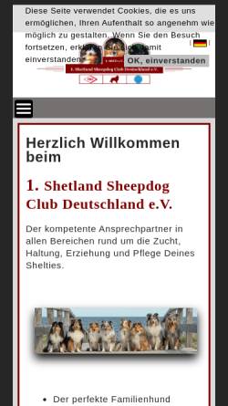 Vorschau der mobilen Webseite www.sscd-ev.de, Shetland Sheepdog Club Deutschland