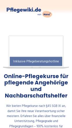 Vorschau der mobilen Webseite www.pflegewiki.de, PflegeWiki