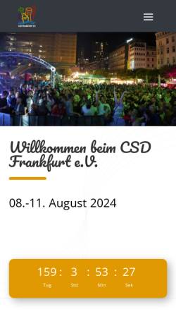 Vorschau der mobilen Webseite csd-frankfurt.de, Christopher Street Day Frankfurt