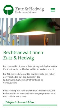 Vorschau der mobilen Webseite www.zutz-und-hedwig.de, Zutz & Hedwig