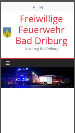 Vorschau der mobilen Webseite www.feuerwehr-bad-driburg.de, Freiwillige Feuerwehr Bad Driburg