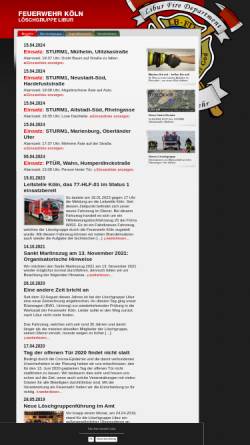 Vorschau der mobilen Webseite www.feuerwehr-libur.de, Freiwillige Feuerwehr Köln, Löschgruppe Libur
