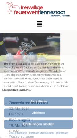 Vorschau der mobilen Webseite www.feuerwehr-lennestadt.de, Freiwillige Feuerwehr Lennestadt