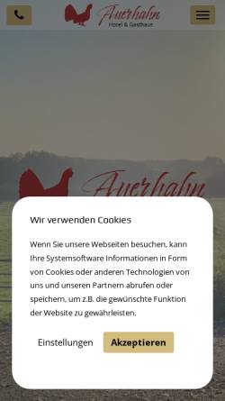Vorschau der mobilen Webseite www.auerhahn-grevenkrug.de, Hotel - Restaurant Auerhahn
