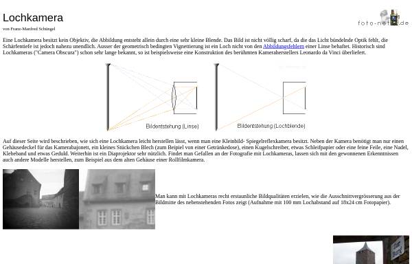 Vorschau von www.foto-net.de, Beschreibung und Bauanleitung für eine Lochkamera