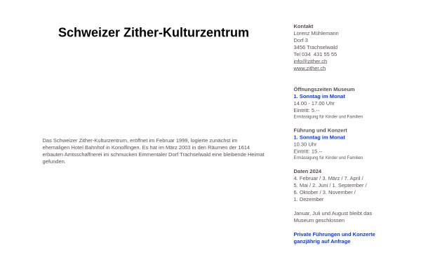 Vorschau von www.zither.ch, Schweizer Zither-Kultur-Zentrum