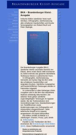 Vorschau der mobilen Webseite www.textkritik.de, Info zur Brandenburger Kleist-Ausgabe