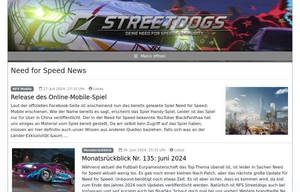 Vorschau von www.nfsstreetdogs.de, NFS Streetdogs