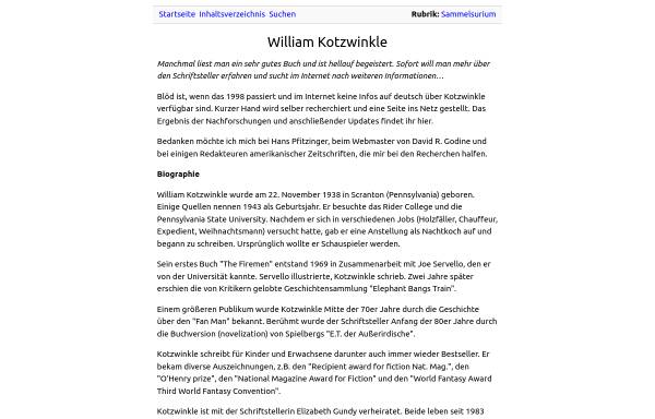 Vorschau von www.schmager.de, William Kotzwinkle - ein Bericht über den Autor