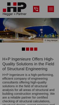 Vorschau der mobilen Webseite www.huping.de, H+P Ingenieure GmbH & Co. KG