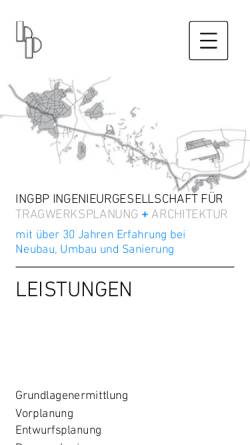 Vorschau der mobilen Webseite www.ingbp.de, IngBP Ingenieurgesellschaft mbH