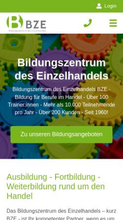 Vorschau der mobilen Webseite www.bzeonline.de, Bildungszentrum des Einzelhandels Sachsen-Anhalt