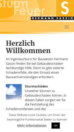 Vorschau der mobilen Webseite www.hermann-sassin.de, Sassin, Hermann
