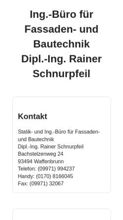 Vorschau der mobilen Webseite www.ib-schnurpfeil.de, Schnurpfeil, Rainer