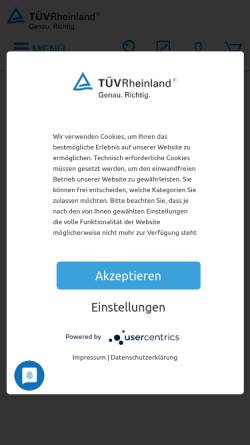 Vorschau der mobilen Webseite www.tuev-verlag.com, TÜV-Verlag GmbH
