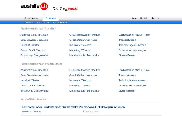 Vorschau von www.aushilfe.ch, Aushilfe-Treffpunkt Schweiz - Fenner Computer & Software